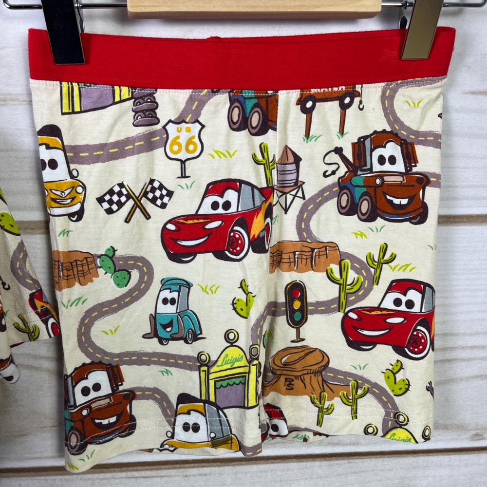 Disney Little Sleepies Cars Lightning McQueen 4T Bamboo Pajama Shorts Set - Picture 4 of 6